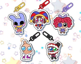 The Digital Circus Acrylic Keychains, Pomni, Jax, Kinger Inspired Charms