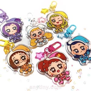 Ojamajo Doremi, Hazuki, Aiko, Onpu, Momoko and Hana! Keychains epoxy