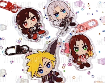Final Fantasy VII Rebirth. Cloud, Sephiroth, Tifa and Aerith keychains!