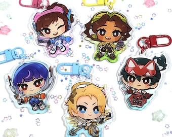 Juno, Kiriko, Mercy, DVA and Venture. Overwatch 2 keychain! More designs coming soon