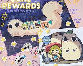Prints and sticker! Witch Hat Atelier! Brushbuddy, Coco, Agott, Tetia and Richeh