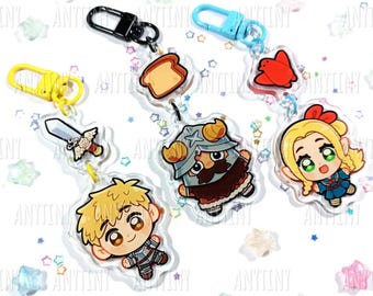 Delicious in Dungeon, tiny keychain! Dungeon Meshi. Marcille, Laios and Senshi
