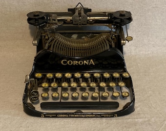と*も様 タイプライター CORONA 3 実働品 折り畳み AZERTY配列 コロナ モデル3 折りたたみ式手動タイプライターケース 動作確認済み