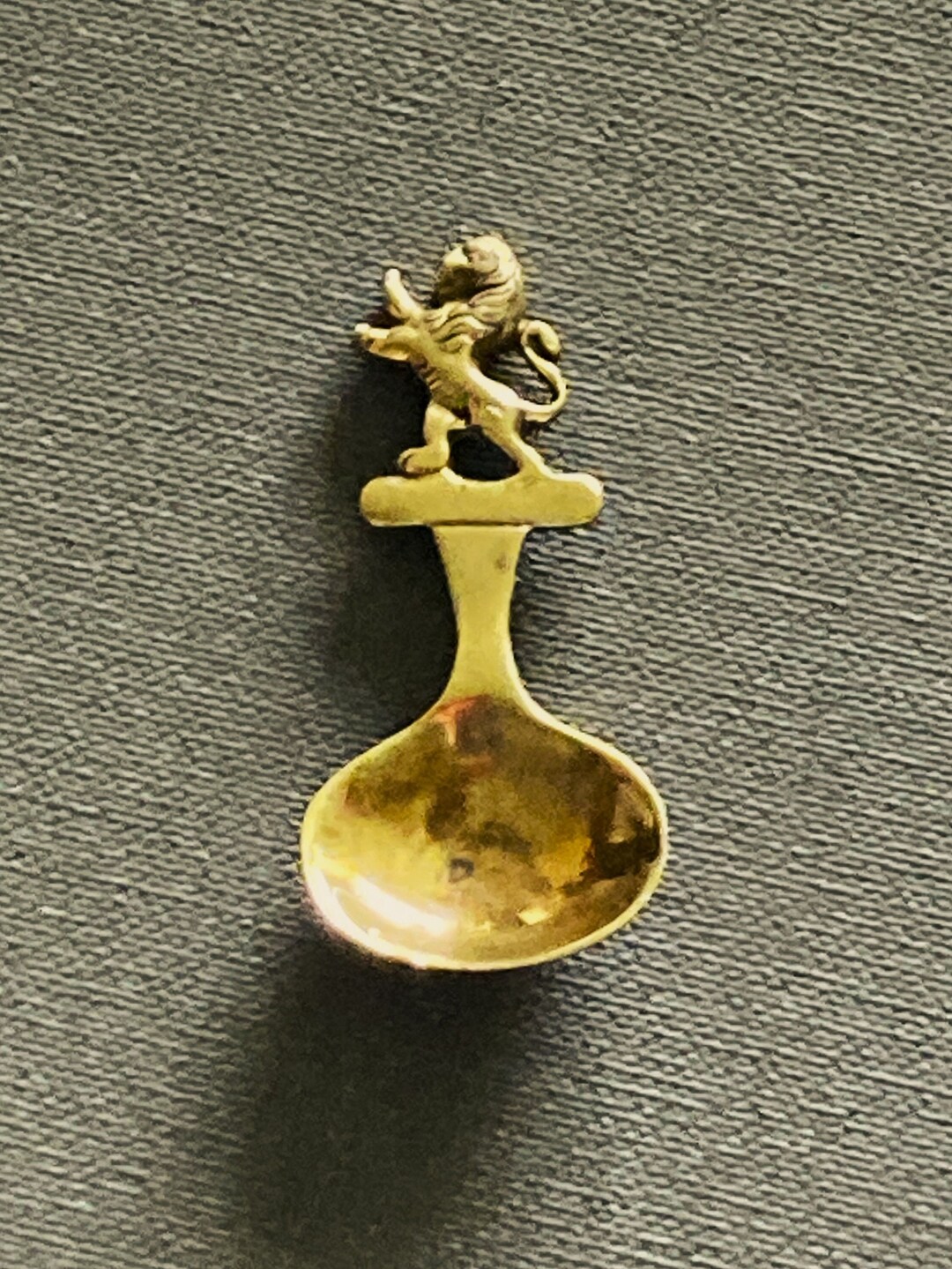 Antique Brass Tea Caddy Spoon Heraldic Lion - Etsy