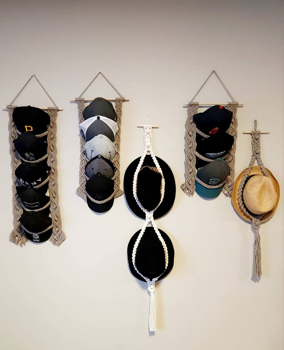 Macrame Hat Hanger Baseball Hat Hanger Wall Hanging Etsy