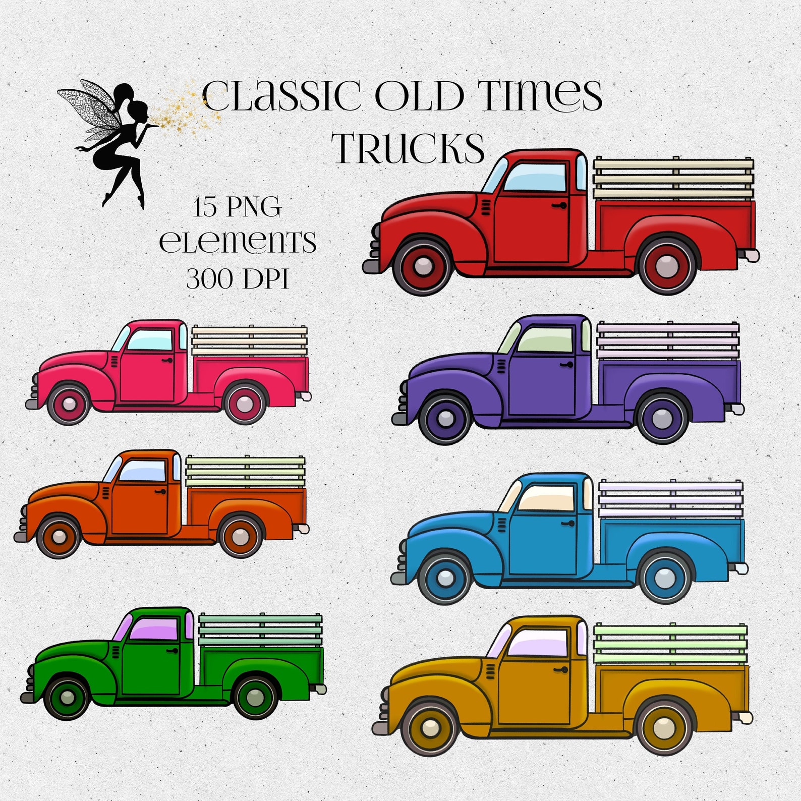 Truck Clipart, Handrawn Clipart, Old Truck, Instant Download, Farmhouse ...