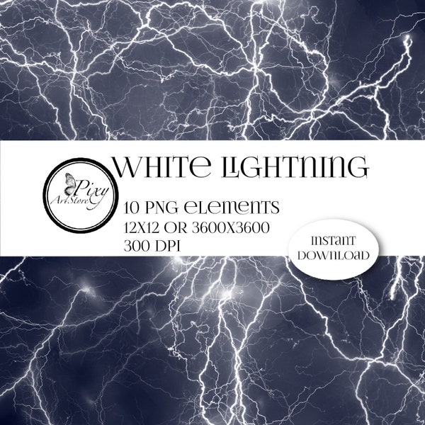 Storm Lightning Clipart, Storm weather ,Instant Download, white PNG Lightning, Digital Clipart, Thunder Storm Lightning