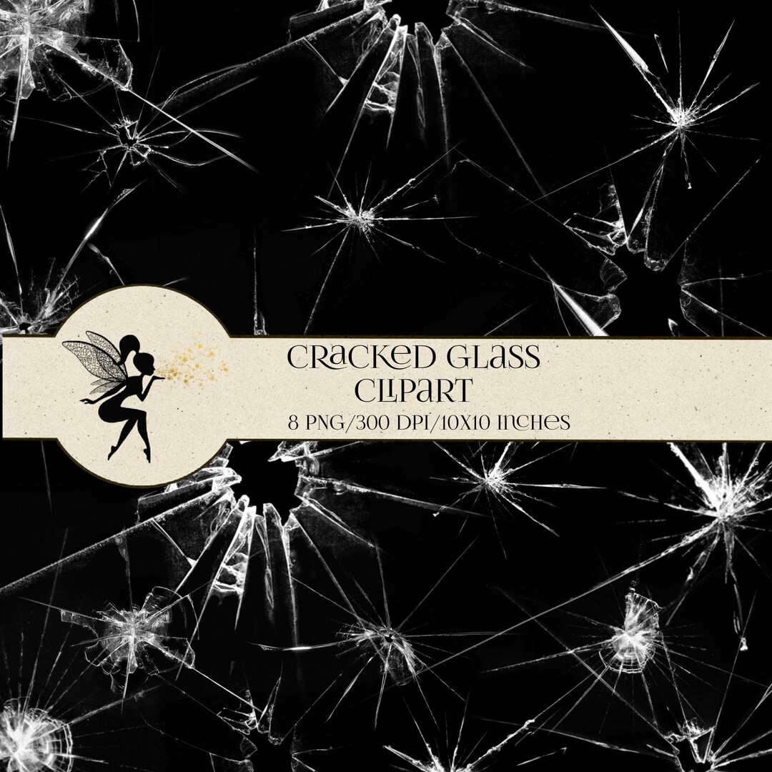 Cracked Glass Clipart PNG, Broken Glass 8 PNG Elements, White Cracked ...