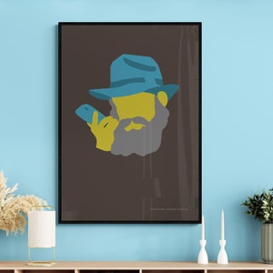 The Lubavitcher Rabbi Wall Art, Jewish Pop Art, Jewish Print, Unframed Poster, Illustrated Art Print, Fun Jewish Art, Judaica Home Decor