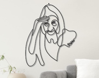 Baba Sali Metal Portrait – Modern Jewish Art – Laser Cut Judaica Wall Decor – Spiritual Rabbi Artwork for Home, Office & Religious Spaces