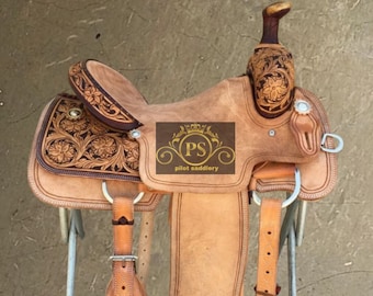 Selle western en cuir Ranch Roper avec ENSEMBLE CORRESPONDANT