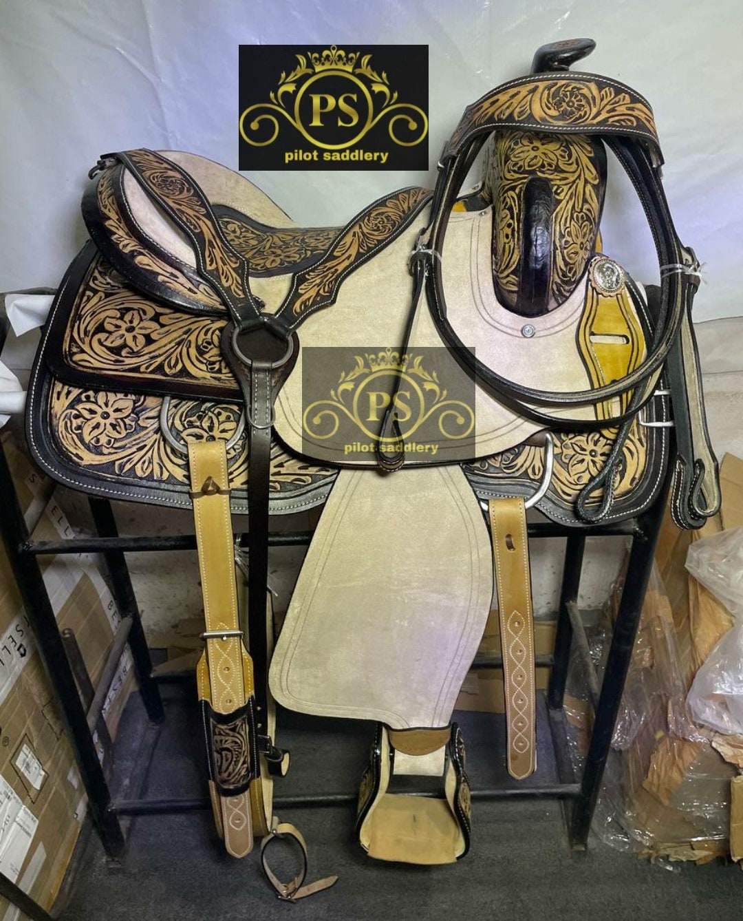 Ss Tack New Style Western Horse Saddle Tack With Matching Headstall, Breast ...