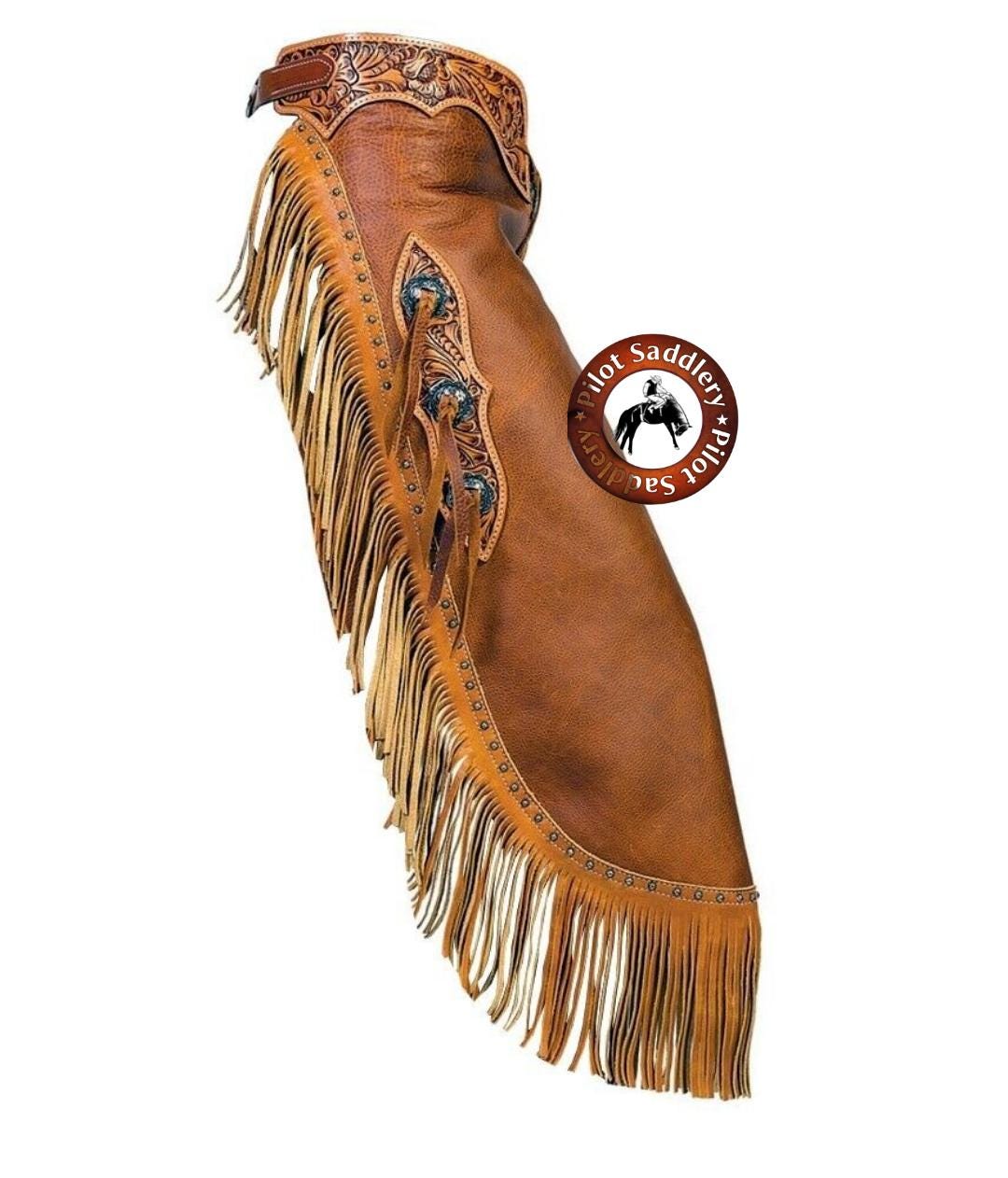 Custom Handmade Western Chinks Leather Floral Tooled Chaps for Kids Adult Men Women Unisex All Size Free Shipping
