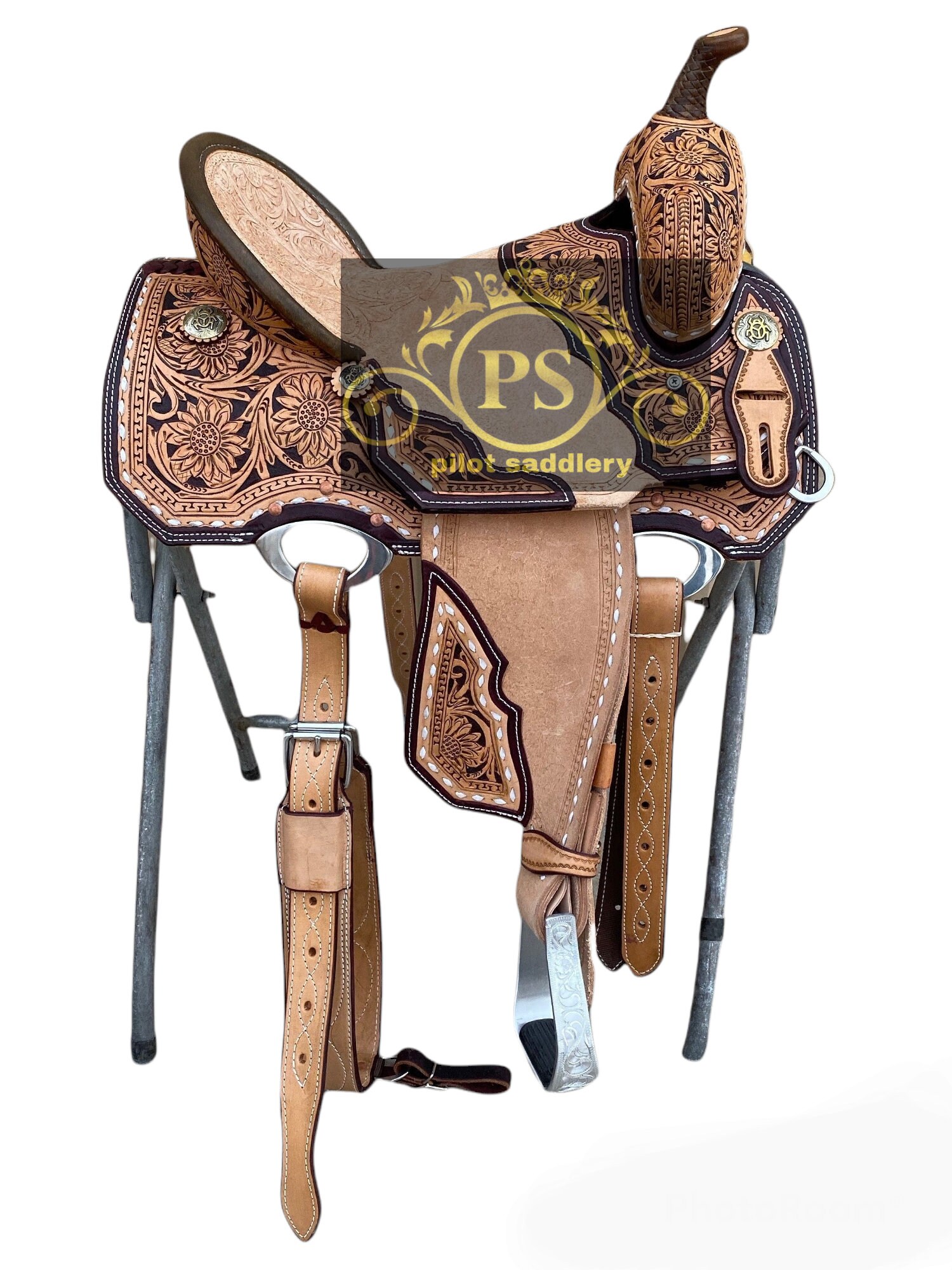 Selle Western Adulte 18 Pouces – Cuir Marron – Trail / Plaisir – Fabriquée En Inde