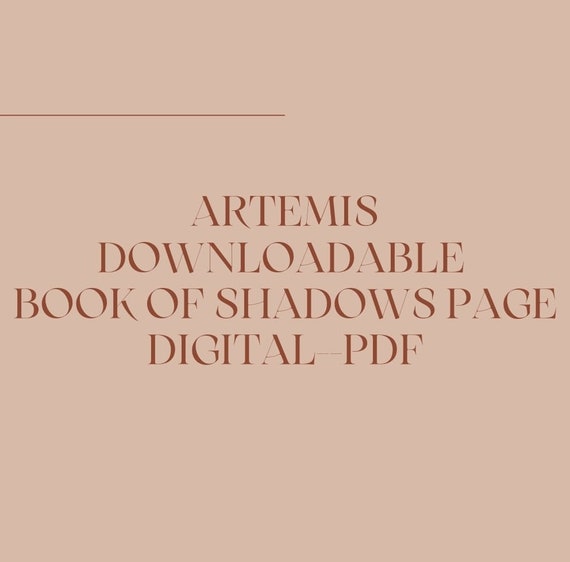 Artemis Deity Printable Page Artemis BOS Page Book of Etsy