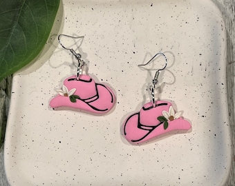 Boucles d'oreilles chapeau de cowgirl inspirées de Barbie