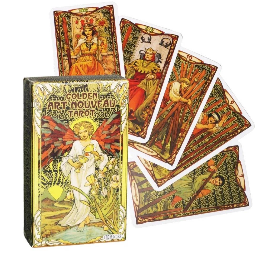 Golden Art Nouveau Tarot Cards Deck Oracle Cards Etsy UK