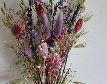 Dried Flower Bouquet 40cm Handmade Natural Mixed Lilac