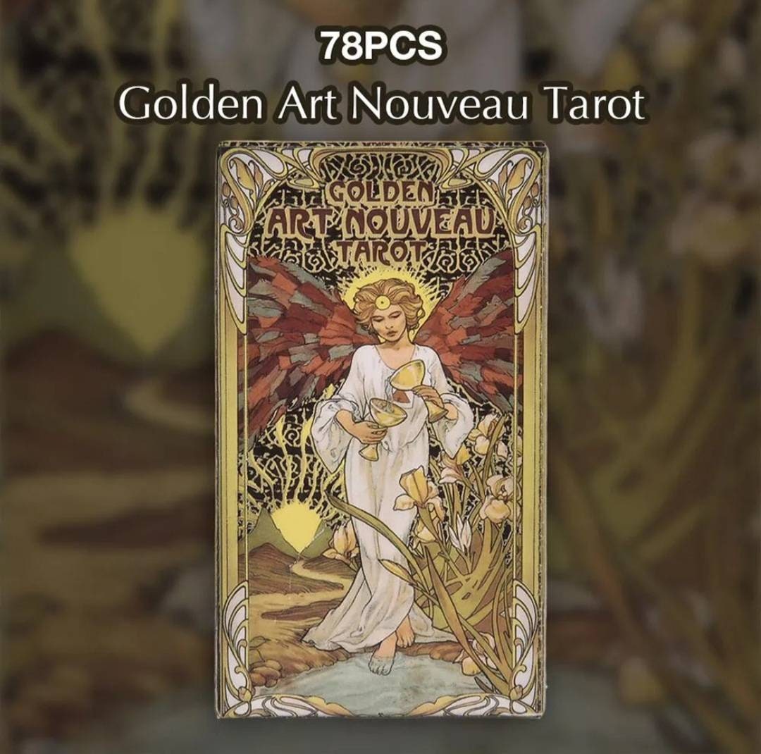 Golden Art Nouveau Tarot Cards Deck Oracle Cards Etsy UK