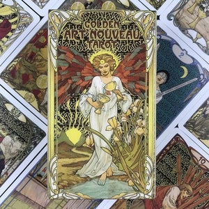 Golden Art Nouveau Tarot Cards Deck Oracle Cards