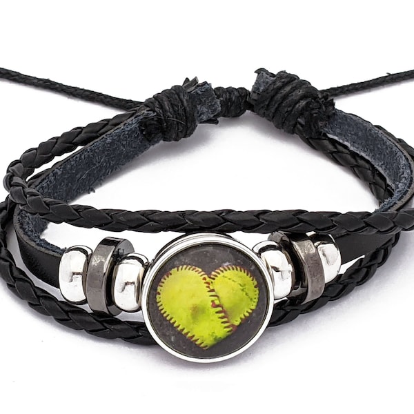 Softball Heart Bracelet