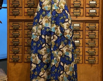 Amazing shimmery blue floral halter dress