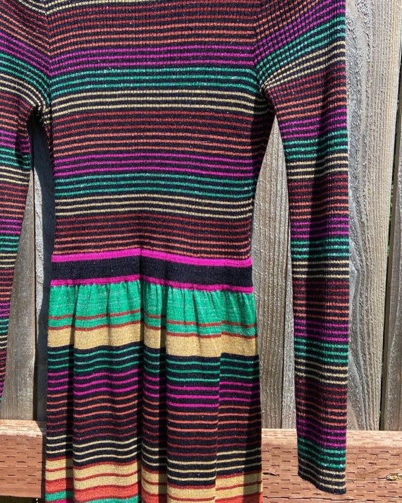 Roncelli 1970s Vintage Striped Rainbow Metallic L… - image 2