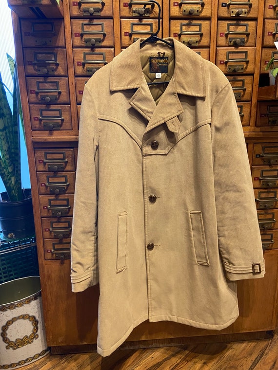 Vintage 1970s Redwood Sportswear Tan long jacket