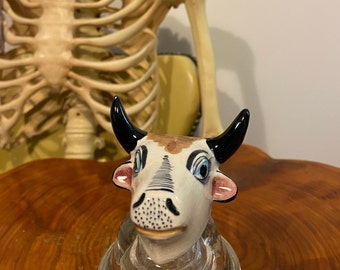 Small ceramic cow head, wall mount