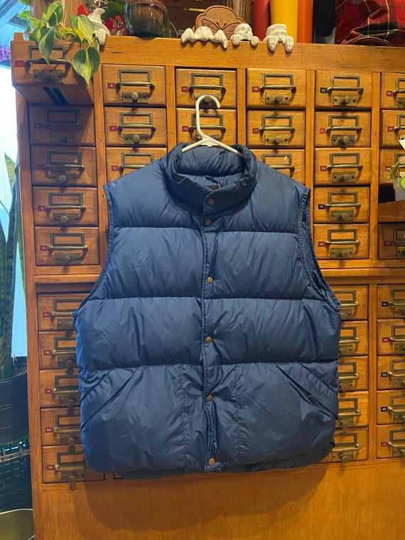 Vintage LL Bean Puffy Blue Vest. - Etsy