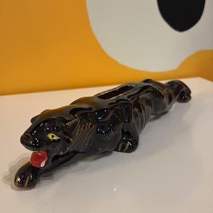 Vintage Ceramic Black Panther - Etsy