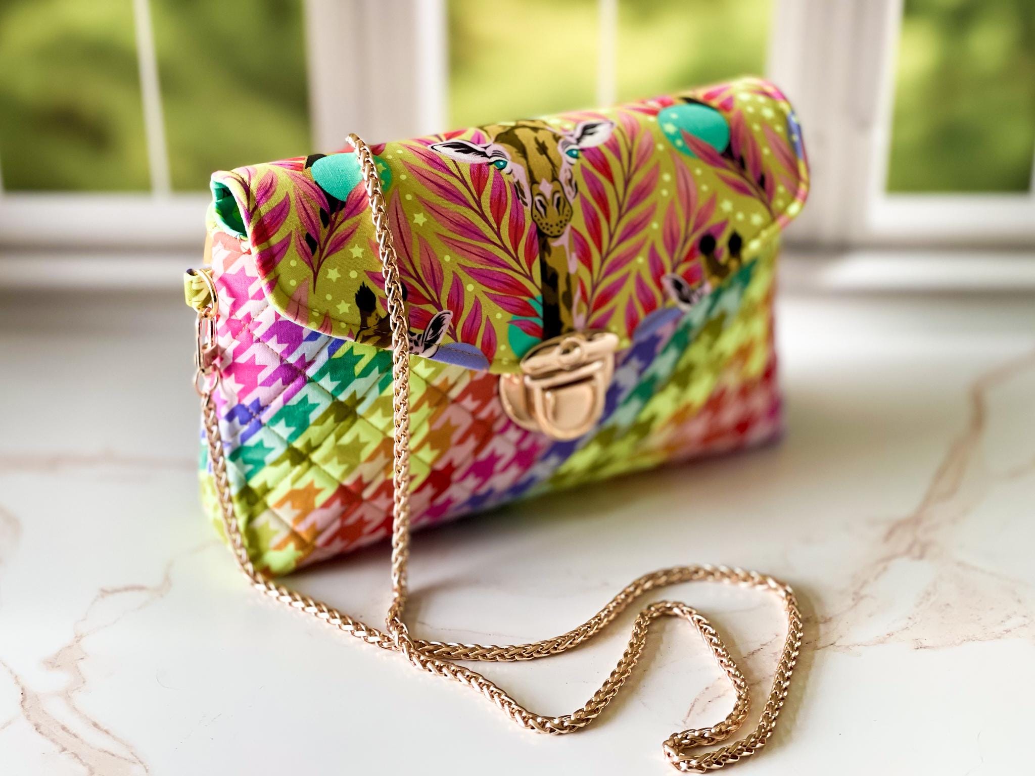 Houndstooth Pink Bag - Etsy