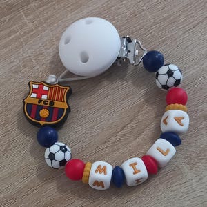 Personlig napphållare, FC Barcelona. Mila FCB-modell, unisex. Personlig present, fransk design.