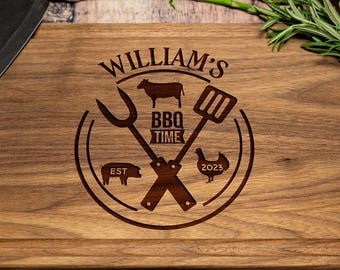 Personalized BBQ Cutting Board – Custom Grill Master Gift for Dad for Fathers Day