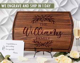 Personalized Charcuterie Board, Custom Wood Cutting Board, Family Name Cutting Board, Name Wood Cheese Board, Wedding Cutting Board