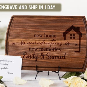 Personalized Cutting Board | Real Estate Closing Gift, Custom New Homeowners Gift, Valentine's Day, Engraved Wood Charcuterie Boar