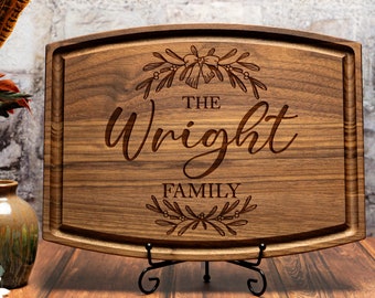 Personalized Cutting Board | Custom Anniversary, Housewarming, Wedding, Birthday, Closing Gift Ideas For Couples, Friends, Family, Parents