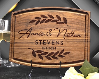Personalized Engraved Wood Charcuterie Board – Custom Cutting Board Gift for Wedding, Engagement, Anniversary, Housewarming
