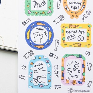 Animal picture frame glossy sticker sheet l Cute diary stickers l Bullet journal stickers l Vinyl stickers image 2