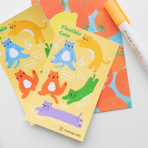 Flexibele katten glanzend stickervel l Dagboek, dagboek, kalender stickers