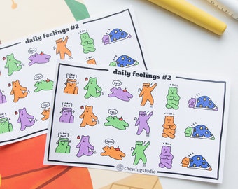 Daily feelings #2 glossy sticker sheet l Cute diary stickers l Bullet journal stickers l Vinyl stickers