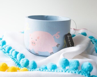 Piggy and breakfast mug l Cup l Handmade ceramics l Cute pottery l Porcelain clay
