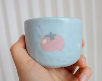 4 tomatoes tea cups l Cup l Handmade ceramics l Cute pottery l Porcelain clay
