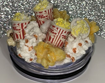 Buttered Popcorn Tumbler Topper 3D Decorative Lid - Ice Topper Lid, unique gift