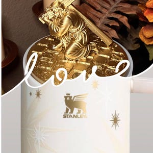 Jesús dorado con crucifijo, adorno para tapa de vaso, bota cruzada y bota de iglesia, accesorios para vasos Stanley, Starlight Shimmer imagen 7