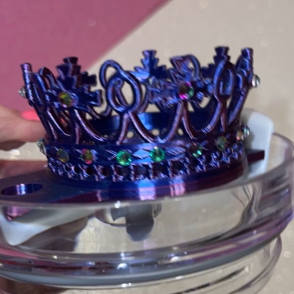 Mermaid Rhinestone Crown Topper, Diva Bling Topper, Queen Topper Rhinestone Tumbler Lid 3D decorative tumbler lid attachment