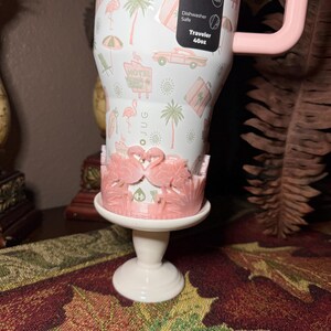 Beach Road Trip Cabana Flamingo Palm Tree Tumbler Boot, Unique Gift, Hydrojug, Stanley, multiple color image 17