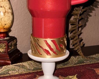 Gold Tiger stripe Tumbler Boot, fits your 30 or 40 oz Stanley, unique gift