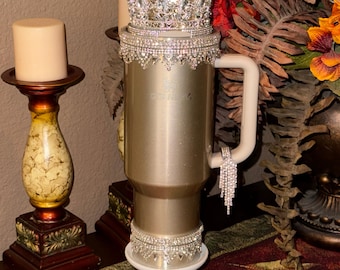 RELAUNCHED Fancy Rhinestone Princess Accessory for Stanley Tumblers, Crown Toppers, Royal Queen Halo Bling Bangle Band Boot Straw topper