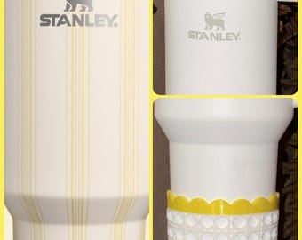 Daffodil Yellow Rattan Sunny Sips Tumbler Accessories, Lid Topper, Boot, halo, For Stanley and HydroJug Tumblers, Mothers Day Gift